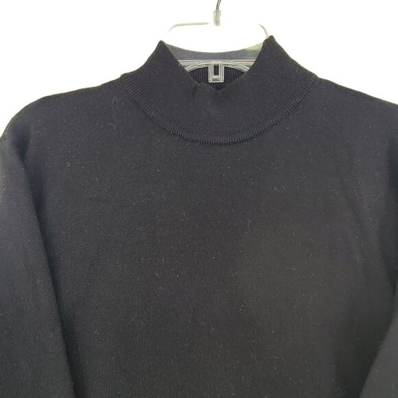 Lord Taylor Women's 100% Wool Long Sleeve Top Black Size L - Picture 2 of 9